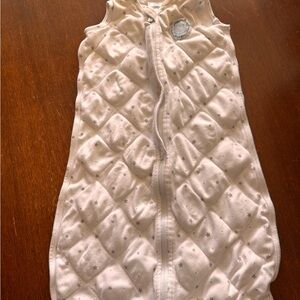 White weighted Quilted Baby Sleeping Bag with Star Pattern